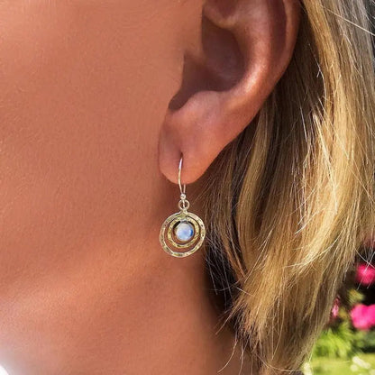Boho Saturn med Turkis Opal Øreringe