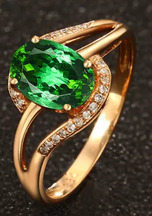 Vintage Granatruby Krystal Zirconia Guld Ring