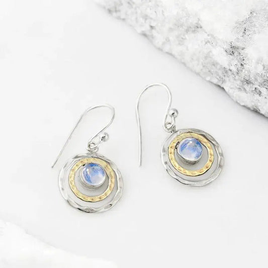 Boho Saturn med Turkis Opal Øreringe