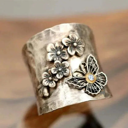 Bi Blomst Sommerfugl Bred Ring