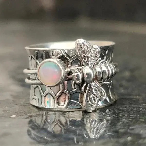 Bikugle Gemstones Meditations Spinner Ring