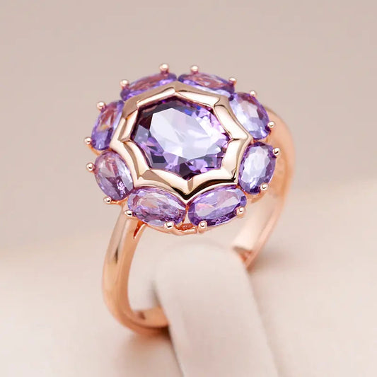 Naturlig Lilla Zircon Ring