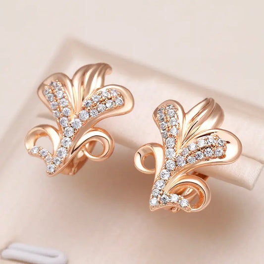 Elegant guld zircon øreringe