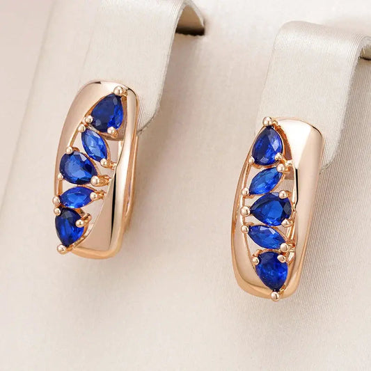 Elegant blå zirconia øreringe