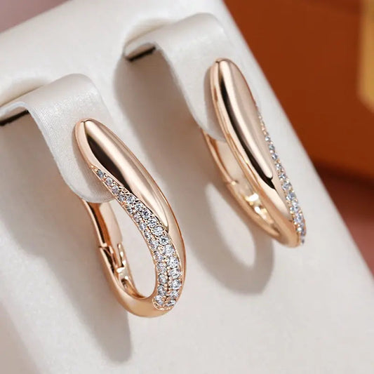 Elegant Guld og Glitter Øreringe