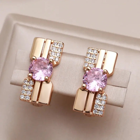 Rosa Zirkonia Brilliant Øreringe