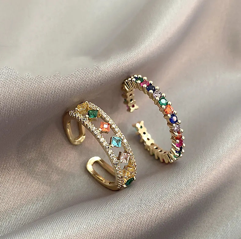 Elegant multicolor zirkonia ringe