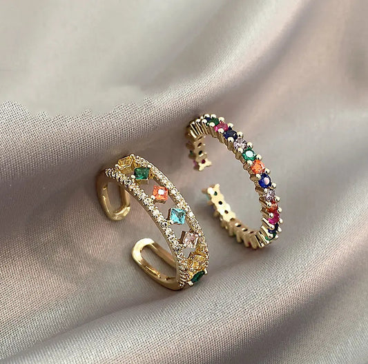 Elegant multicolor zirkonia ringe