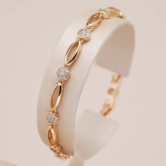 Elegant guldbelagt zirkonia armbånd