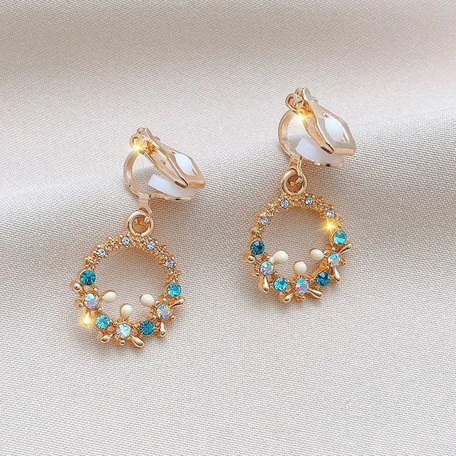 Elegant flerfarvede zirconia øreringe