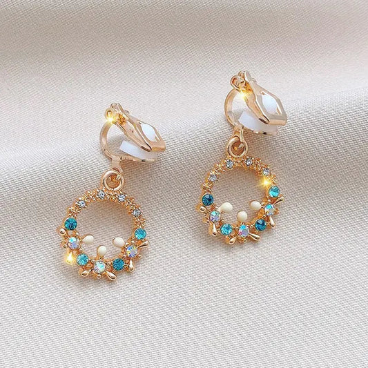 Elegant flerfarvede zirconia øreringe