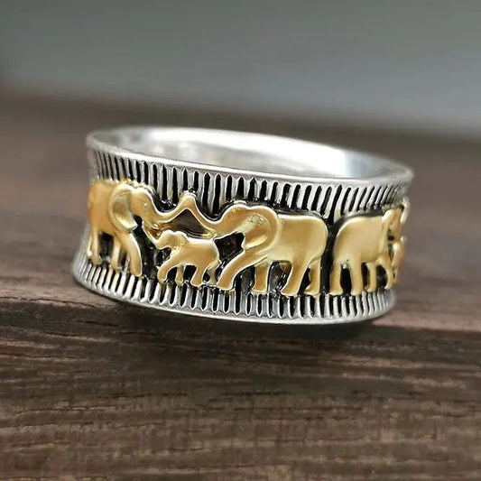 Vintage Guld Elefant Ring