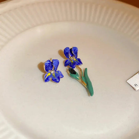 Blå Blomsterøreringe