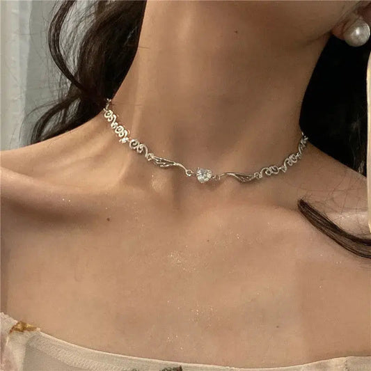 Elegant Hjerte Zirconia Halskæde