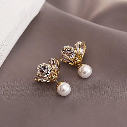 Elegant Lyse Blomst Perle Øreringe