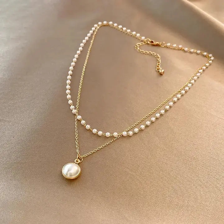 Elegant perler i guld halskæde