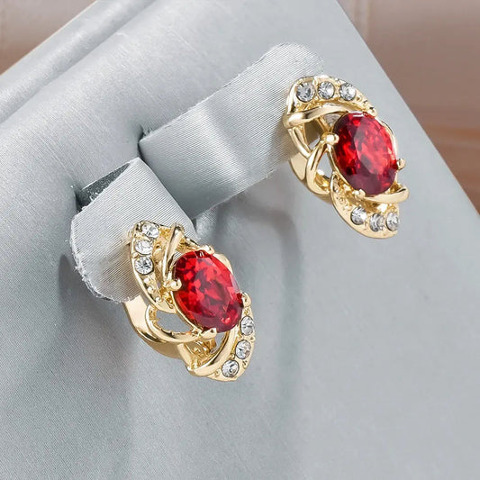 Elegant krystal guld øreringe