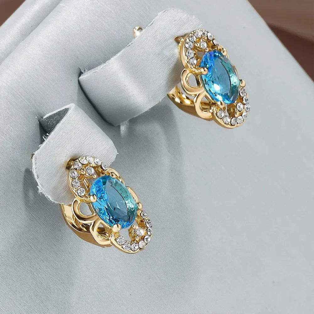 Elegant krystal guld øreringe