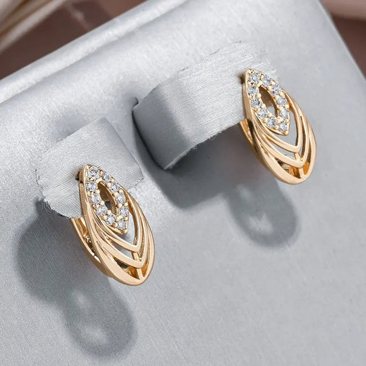 Elegante hule øreringe med indlagt krystal