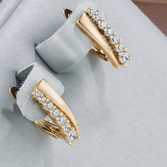 Elegante øreringe med indlagte zirconia