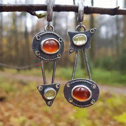 Mekaniske Øreringe med Vintage Krystaller