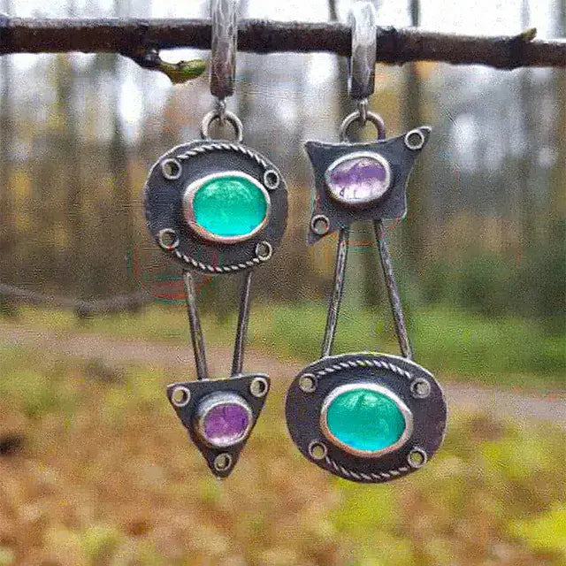 Mekaniske Øreringe med Vintage Krystaller