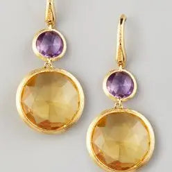 Vintage orange runde krystalglasøreringe