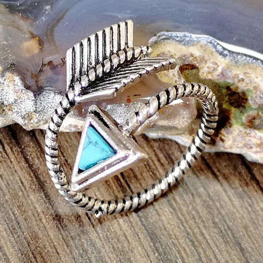 Vintage turkisbue ring i sterlingsølv