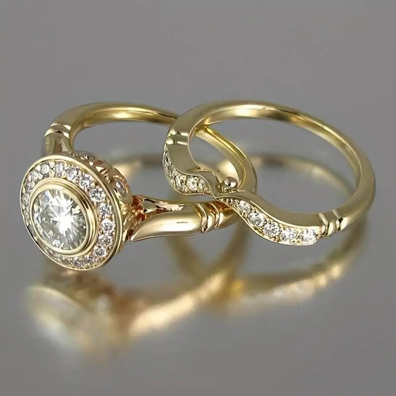 Vintage Guld & Zirkonia Ring Pakke