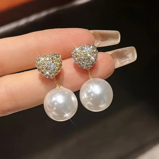 Elegant perle glitrende øreringe