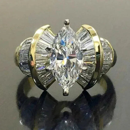 Vintage guld zirkonia ring