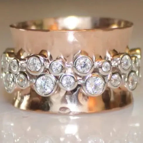 Vintage zirconia bælte rosenring