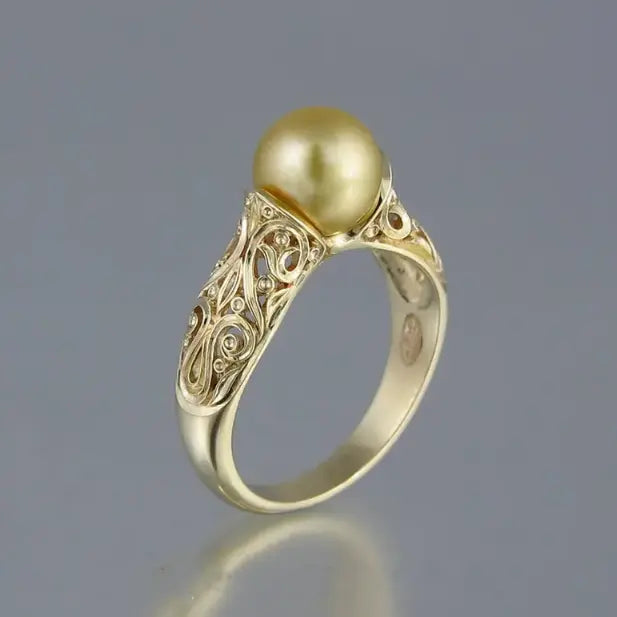 Gyldent Vintage Perle Ring