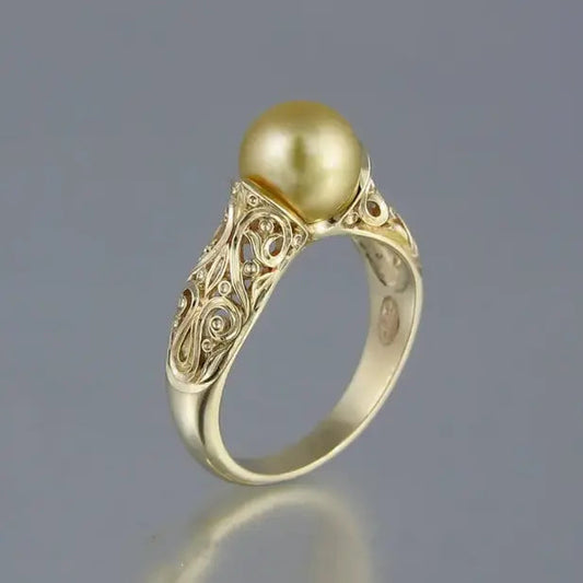 Gyldent Vintage Perle Ring