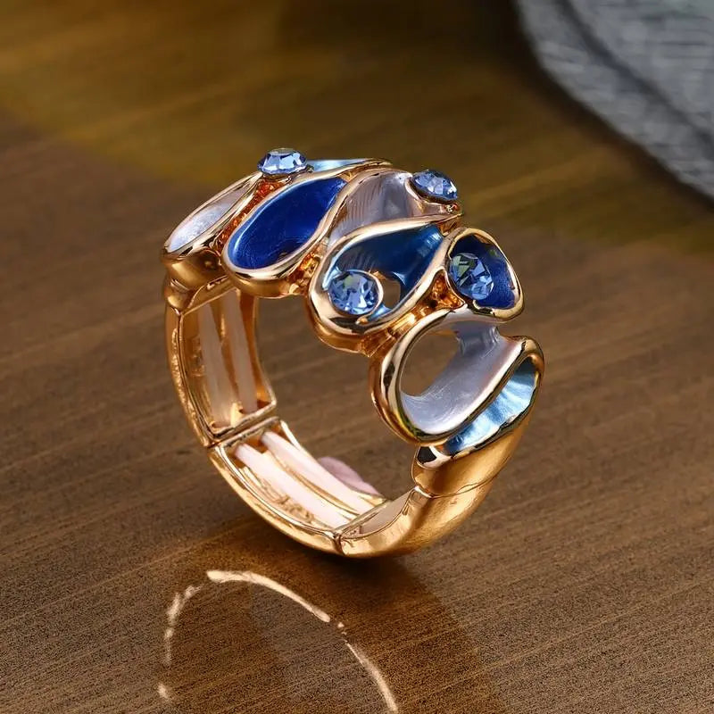 Uregelmæssig Blå Vintage Ring