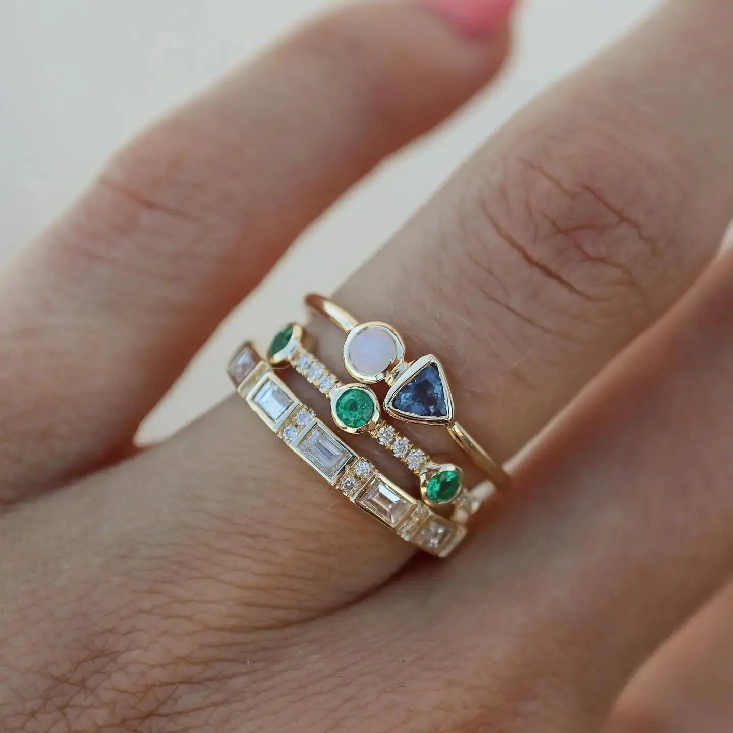Vintage Hvid Opal & Zirkonia Ring