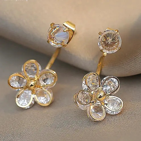 Elegant krystal blomst øreringe