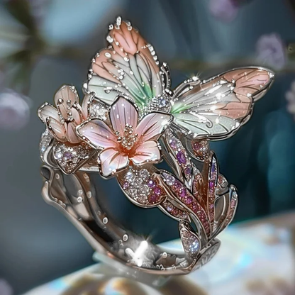 Vintage gylden Brimhaven blomster ring
