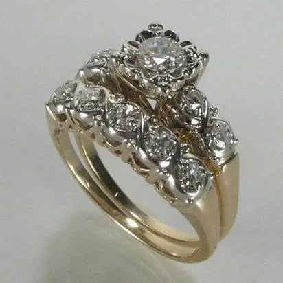 Vintage guld ring med glimmer