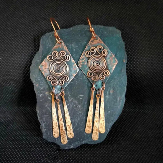 Brune Dangling Vintage Øreringe