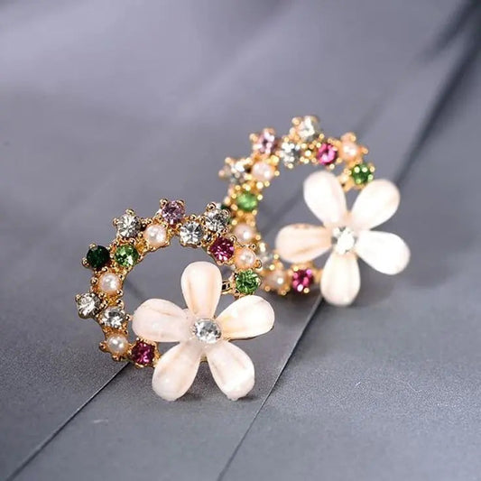 Elegant blomster hoops øreringe