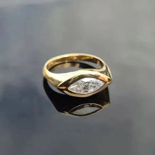Vintage zirkonia øje guld ring