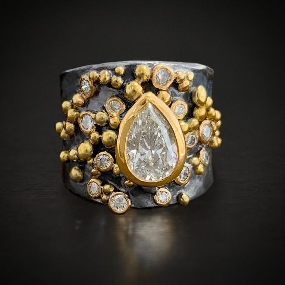 Vintage Mørk & Hvid Glasring