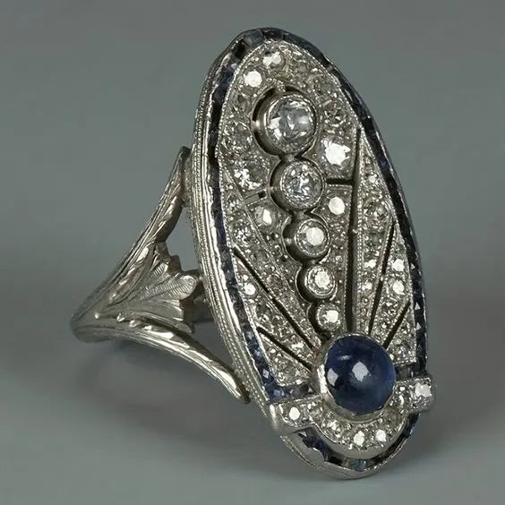 Vintage Skinnende Oval Ring