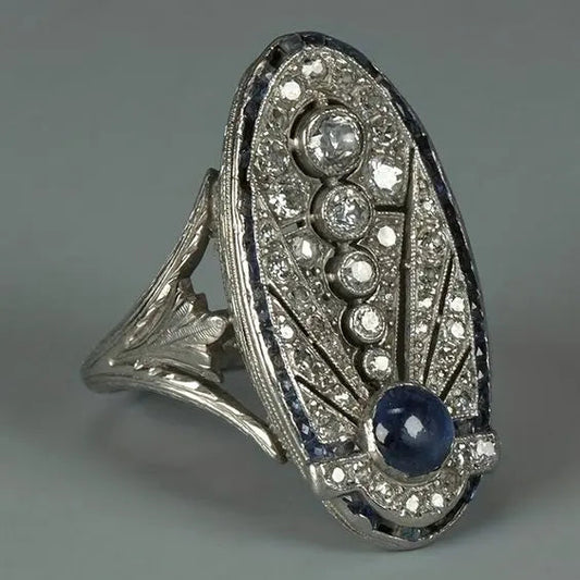 Vintage Skinnende Oval Ring