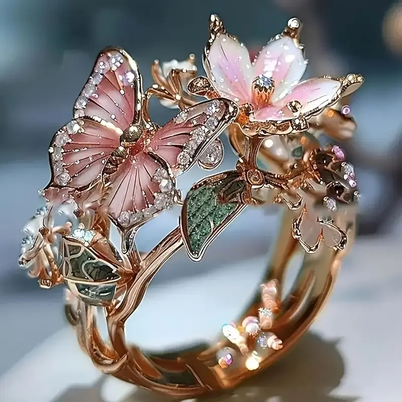 Nature Bright Butterfly Zirkonia Ring