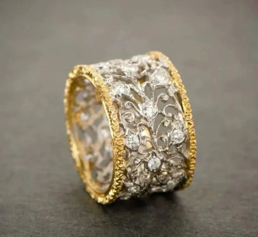 Vintage zirkonia efeu ring